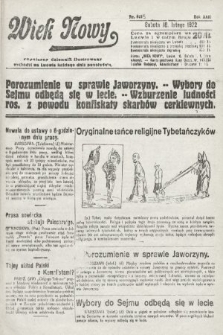 Wiek Nowy : popularny dziennik ilustrowany. 1922, nr 6215