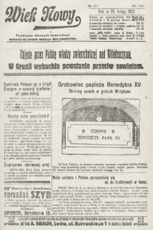 Wiek Nowy : popularny dziennik ilustrowany. 1922, nr 6221