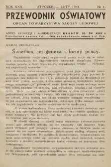 Przewodnik Oświatowy : organ Towarzystwa Szkoły Ludowej. 1933, nr 1