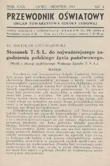 Przewodnik Oświatowy : organ Towarzystwa Szkoły Ludowej. 1933, nr 4