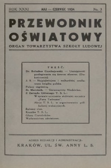 Przewodnik Oświatowy : organ Towarzystwa Szkoły Ludowej. 1934, nr 3