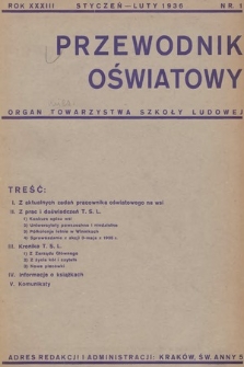 Przewodnik Oświatowy : organ Towarzystwa Szkoły Ludowej. 1936, nr 1