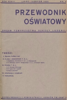 Przewodnik Oświatowy : organ Towarzystwa Szkoły Ludowej. 1936, nr 4