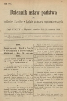 Dziennik Ustaw Państwa dla Królestw i Krajów w Radzie Państwa Reprezentowanych. 1916, nr 89