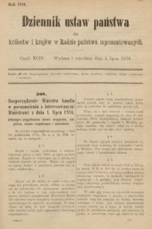 Dziennik Ustaw Państwa dla Królestw i Krajów w Radzie Państwa Reprezentowanych. 1916, nr 94