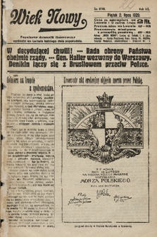 Wiek Nowy : popularny dziennik ilustrowany. 1920, nr 5730