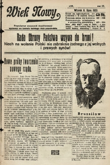 Wiek Nowy : popularny dziennik ilustrowany. 1920, nr 5733