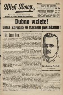 Wiek Nowy : popularny dziennik ilustrowany. 1920, nr 5747