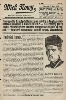 Wiek Nowy : popularny dziennik ilustrowany. 1920, nr 5753