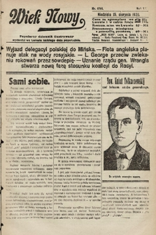 Wiek Nowy : popularny dziennik ilustrowany. 1920, nr 5768