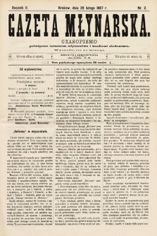 Gazeta Młynarska : czasopismo poświęcone interesom młynarstwa i handlowi zbożowemu. 1887, nr 2