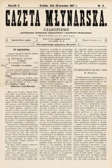 Gazeta Młynarska : czasopismo poświęcone interesom młynarstwa i handlowi zbożowemu. 1887, nr 9