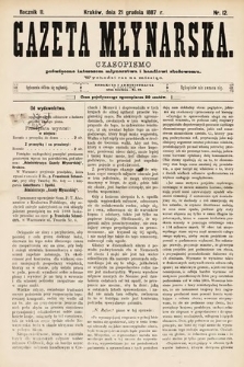 Gazeta Młynarska : czasopismo poświęcone interesom młynarstwa i handlowi zbożowemu. 1887, nr 12