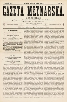 Gazeta Młynarska : czasopismo poświęcone interesom młynarstwa i handlowi zbożowemu. 1888, nr 4