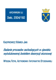 Badanie procesów zachodzących w zjawisku wyindukowanej światłem desorpcji atomowej