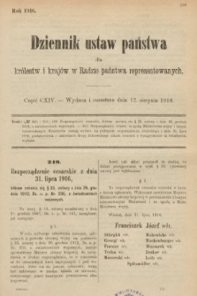 Dziennik Ustaw Państwa dla Królestw i Krajów w Radzie Państwa Reprezentowanych. 1916, nr 114