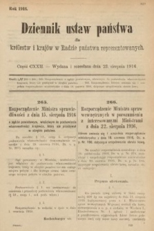 Dziennik Ustaw Państwa dla Królestw i Krajów w Radzie Państwa Reprezentowanych. 1916, nr 122