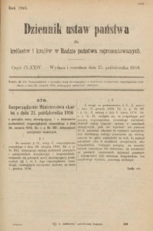 Dziennik Ustaw Państwa dla Królestw i Krajów w Radzie Państwa Reprezentowanych. 1916, nr 174