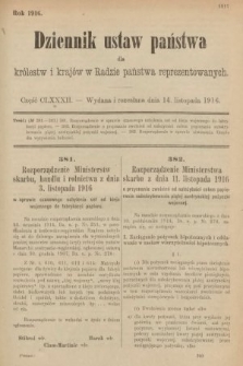 Dziennik Ustaw Państwa dla Królestw i Krajów w Radzie Państwa Reprezentowanych. 1916, nr 182
