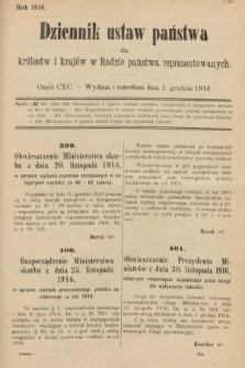 Dziennik Ustaw Państwa dla Królestw i Krajów w Radzie Państwa Reprezentowanych. 1916, nr 190
