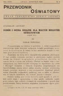 Przewodnik Oświatowy : organ Towarzystwa Szkoły Ludowej. 1938, nr 4