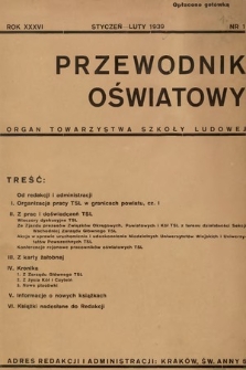 Przewodnik Oświatowy : organ Towarzystwa Szkoły Ludowej. 1939, nr 1
