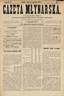 Gazeta Młynarska : czasopismo poświęcone interesom młynarstwa i handlowi zbożowemu. 1889, nr 1