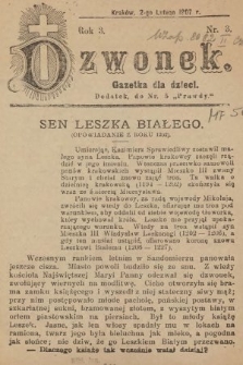 Dzwonek : gazetka dla dzieci. 1907, nr 3