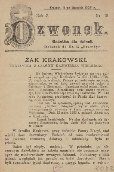 Dzwonek : gazetka dla dzieci. 1907, nr 19