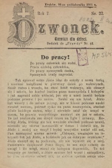 Dzwonek : gazetka dla dzieci. 1911, nr 22