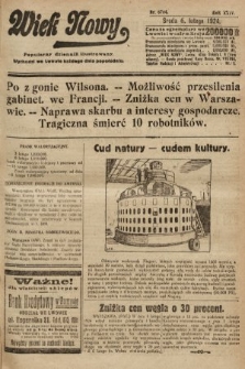 Wiek Nowy : popularny dziennik ilustrowany. 1924, nr 6784