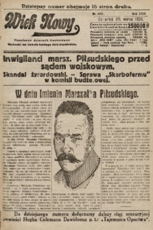 Wiek Nowy : popularny dziennik ilustrowany. 1924, nr 6821