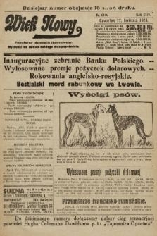 Wiek Nowy : popularny dziennik ilustrowany. 1924, nr 6844