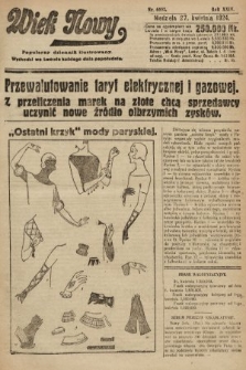 Wiek Nowy : popularny dziennik ilustrowany. 1924, nr 6852