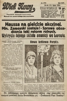 Wiek Nowy : popularny dziennik ilustrowany. 1924, nr 6922