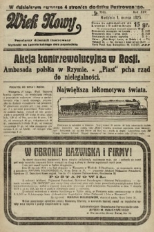 Wiek Nowy : popularny dziennik ilustrowany. 1925, nr 7105