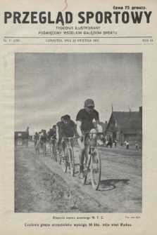 Przegląd Sportowy : tygodnik ilustrowany, poświęcony wszelkim gałęziom sportu. 1926, nr 17