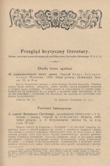 Przegląd Krytyczny Literatury. 1909, [nr 6]