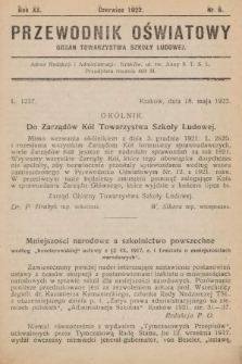 Przewodnik Oświatowy : organ Towarzystwa Szkoły Ludowej. 1922, nr 6