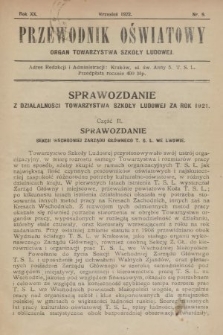 Przewodnik Oświatowy : organ Towarzystwa Szkoły Ludowej. 1922, nr 9