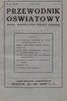 Przewodnik Oświatowy : organ Towarzystwa Szkoły Ludowej. 1927, nr 2
