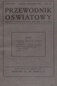 Przewodnik Oświatowy : organ Towarzystwa Szkoły Ludowej. 1929, nr 3-9
