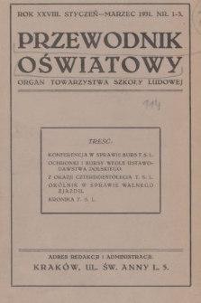 Przewodnik Oświatowy : organ Towarzystwa Szkoły Ludowej. 1931, nr 1-3