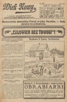 Wiek Nowy : popularny dziennik ilustrowany. 1922, nr 6387