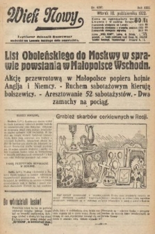 Wiek Nowy : popularny dziennik ilustrowany. 1922, nr 6397
