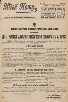 Wiek Nowy : popularny dziennik ilustrowany. 1922, nr 6404