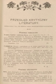 Przegląd Krytyczny Literatury. 1906, [nr 1]