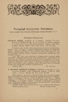Przegląd Krytyczny Literatury. 1914, [nr 1]
