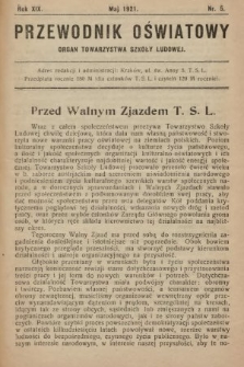 Przewodnik Oświatowy : organ Towarzystwa Szkoły Ludowej. 1921, nr 5