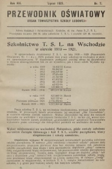 Przewodnik Oświatowy : organ Towarzystwa Szkoły Ludowej. 1921, nr 7